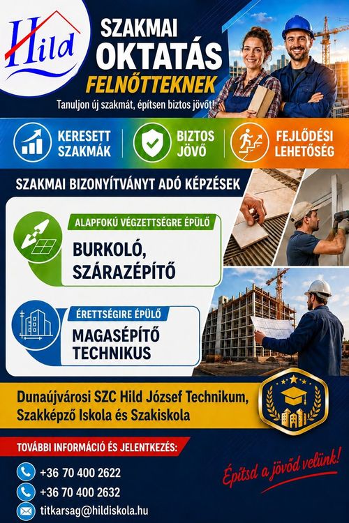 🏗️ SZAKMAI OKTATÁS FELNŐTTEKNEK! 🎓